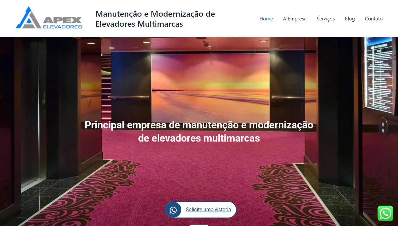 Miniatura do site Apex Elevadores